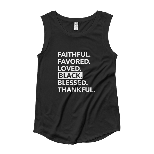 Black Faith Cap Sleeve